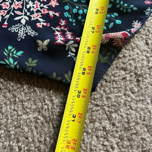 Women’s Navy Blue Pink Floral Colorful Bird Butterfly Sheer Kimono Cardigan OS - Picture 8 of 9